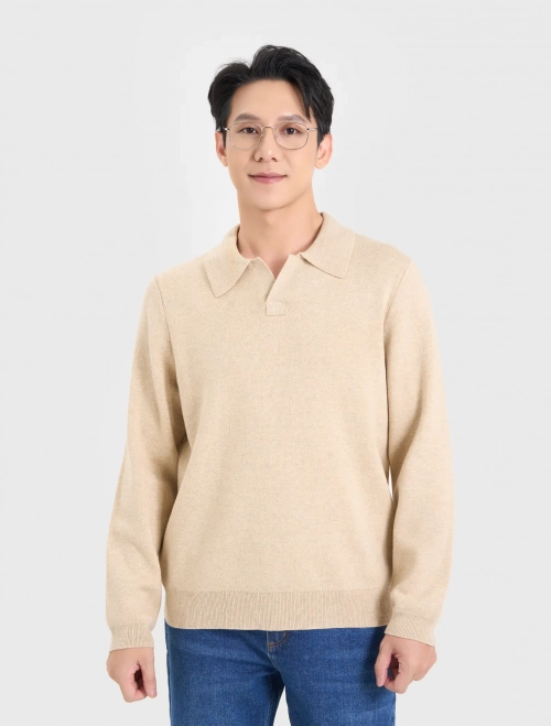 Áo len nam dài tay cổ polo