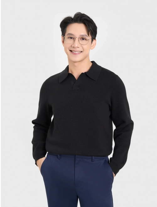 Áo len nam dài tay cổ polo