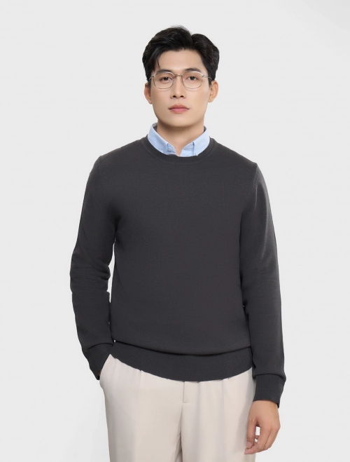 Áo len nam cổ tròn