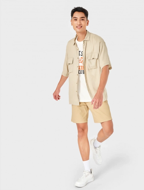 Áo sơ mi nam cổ đức có túi áo