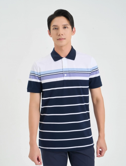 Áo polo nam kẻ dáng suông