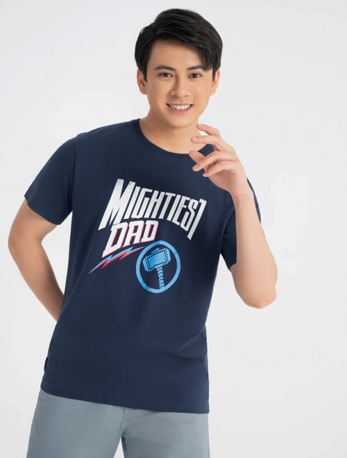 Áo phông nam cotton có hình in Marvel dáng suông