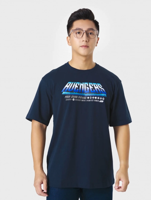 Áo phông nam cotton in hình Avenger dáng rộng