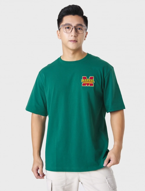 Áo phông nam cotton in hình Avenger dáng rộng
