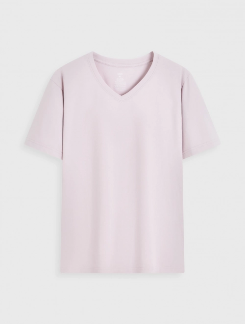 Áo phông nam Cotton USA basic cổ tim