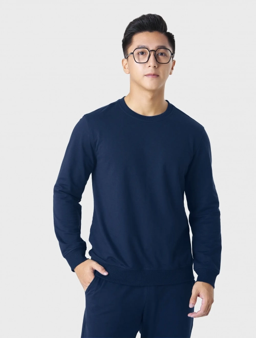 Áo nỉ nam cổ tròn basic