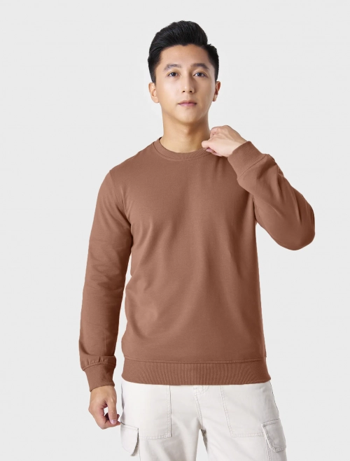 Áo nỉ nam cổ tròn basic