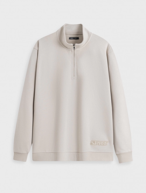 Áo nỉ nam có khóa cổ